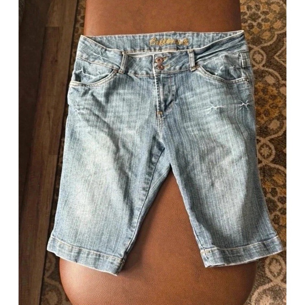 Y2K Bubblegum Women's Blue Light Wash Denim Bermuda Shorts Size 16 Pockets READ!